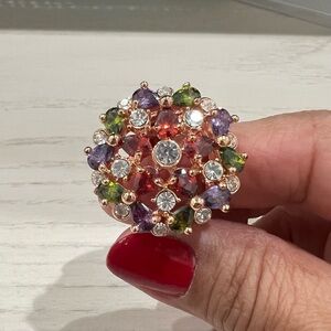 Multicolored RoseGold statement Ring